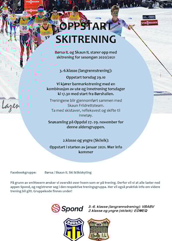 Nå starter vi i gang med skitreninger for barn fra 3.-6. klasse